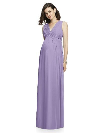 lavender sleeveless long maternity bridesmaid dress