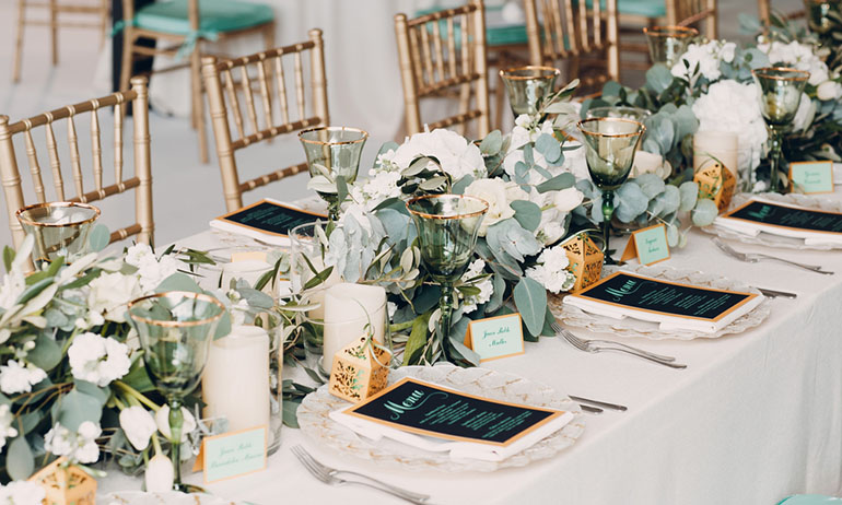 wedding colors and table decor ideas
