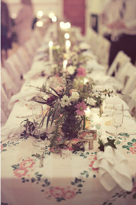 rustic style wedding table decoration