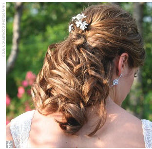 the knot danadamewood photography brides hair with diamante clip and curls
