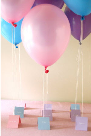 balloon name cards via Project Wedding balloon name place settings for weddings