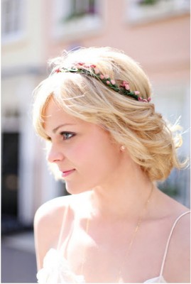 London Bride bride with flower hair garland