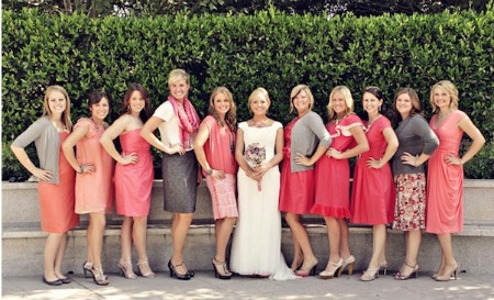 bridesmaids in coral cocktail dresses_picnik bridesmaids in coral cocktail dresses