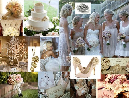 VINTAGE BLUSH ROMANCE moodboard via Dessy vintage style wedding moodboard