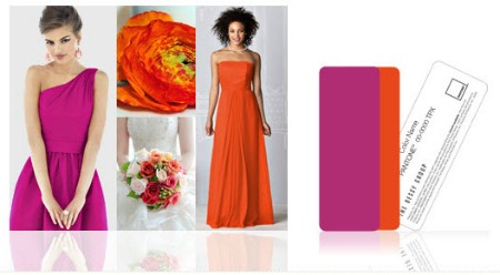 Pantone Chiplettes from Dessy wedding theme colours