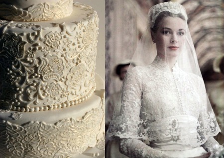 Grace Kelly in her wedding dress Grace Kelly in her wedding dress