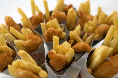 mini fish and chip cone canapes mini fish and chip cones