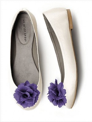 white ballet flats with purple shoe clips white ballet flats with purple shoe clips