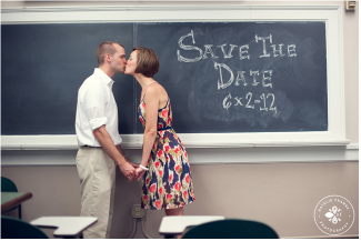 Via Belle The Magazine blog Save the Date wedding chalkboard idea