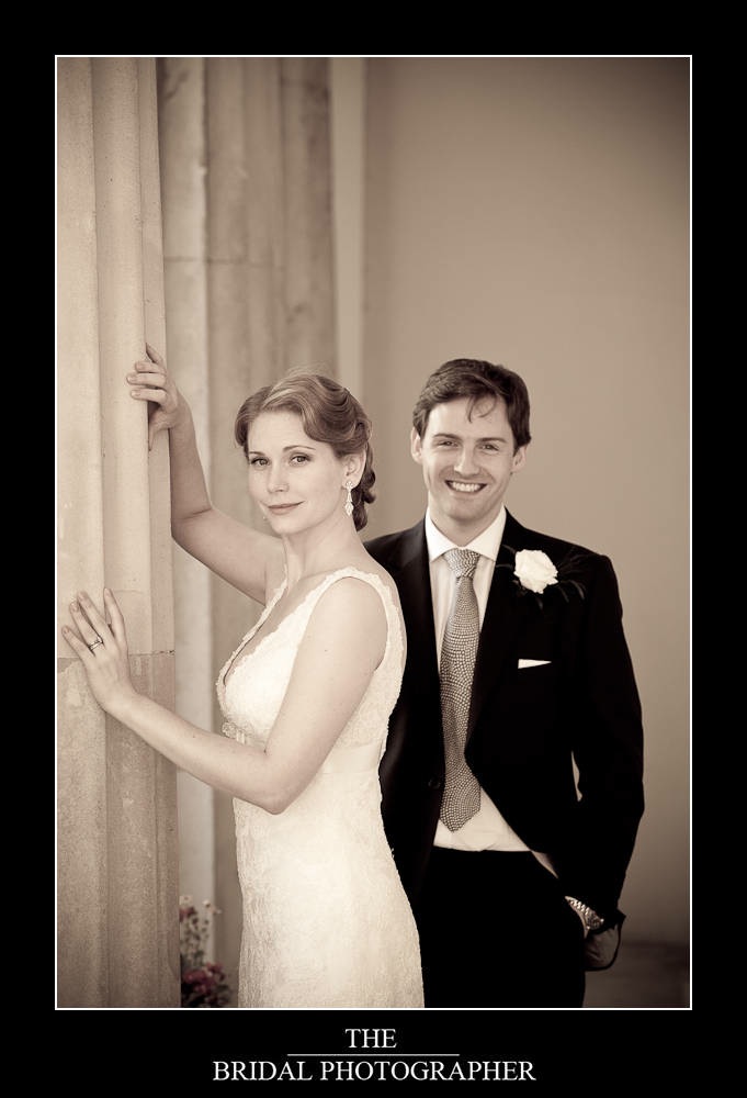 Bride and groom in formal dress