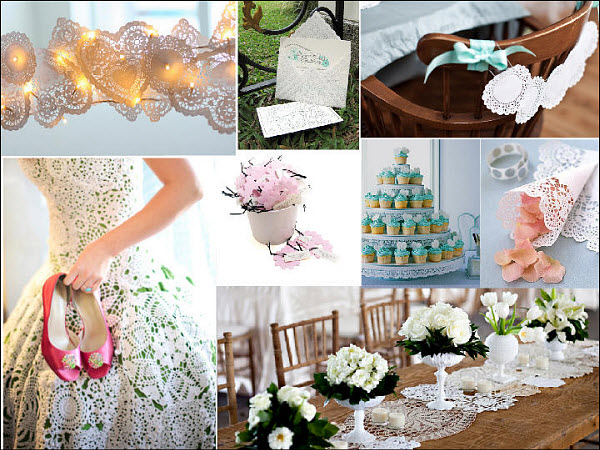 A Lace Wedding of Elegance with DIY Doily Decor