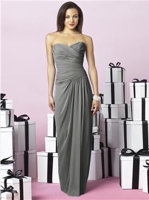bridesmaid dress by Dessy grey bridesmaid dress by Dessy