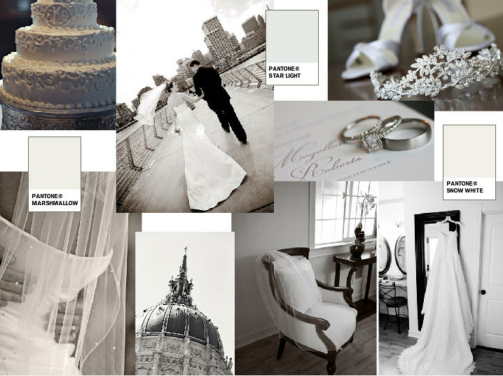 Silver Wedding Theme - Inspiration Styleboard by Dessy