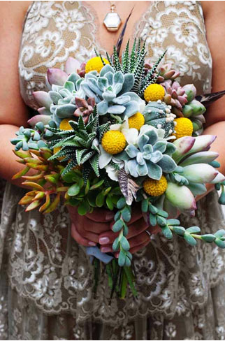 Wedding bouquet from succulents Wedding bouquets from succulents