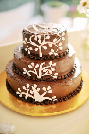 Tiered chocolate cake Tiered chocolate cake at wedding in Australia
