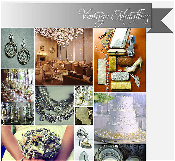 Wedding Inspiration Styleboard: Vintage Metallics