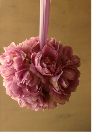 image via G Lily pink tulip pomander ball