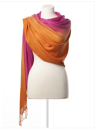 ombre pashmina by Dessy orange and pink ombre pashmina