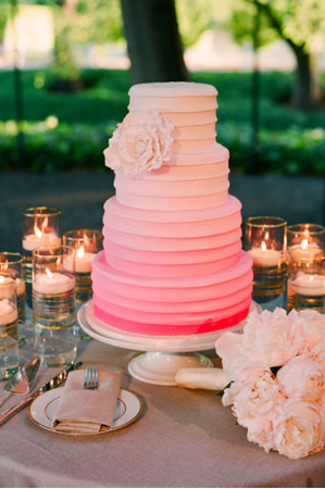 photo by Lisa Lefkowitz pink ombre cake