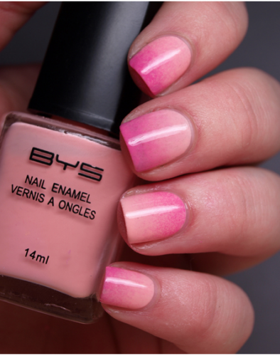 via Glamour pink ombre nail varnish