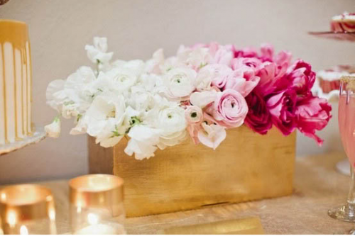 via ruffled blog pink and white ombre flowers