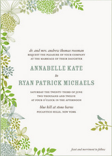 via Minted Green leaf wedding invitation