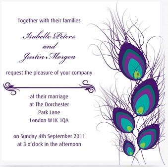 via Ananya Cards peacock wedding invitation
