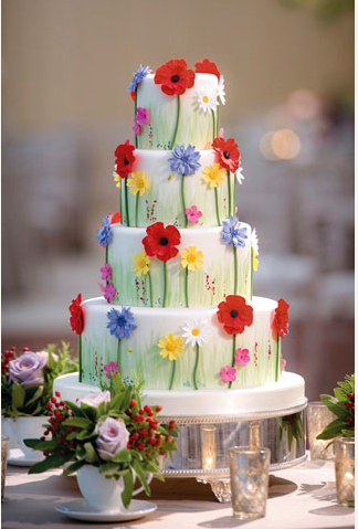 floral wedding cake