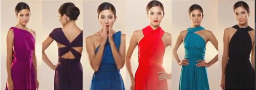 Dessy Twist Wrap Dress on YouTube multicoloured twist wrap bridesmaid dresses