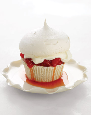 via Martha Stewart strawberry meringue cupcake wedding cake idea