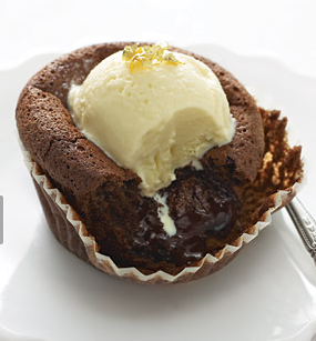 via Martha Stewart molton chocolate cupcakes