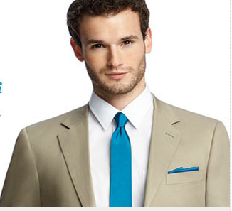 classic Khaki mens suit by Dessy