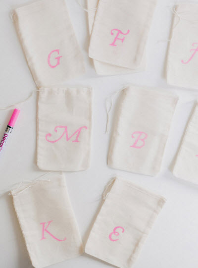 monogram wedding favors diy wedding monogram bags
