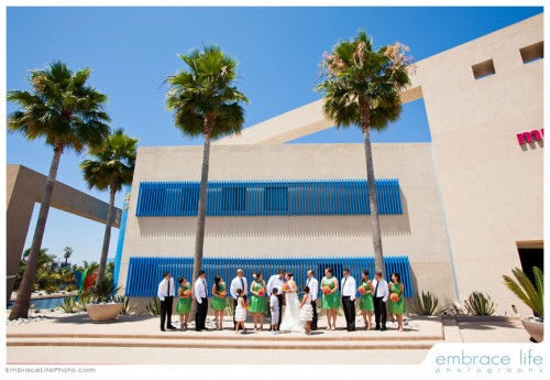 green and pink wedding in Florida
