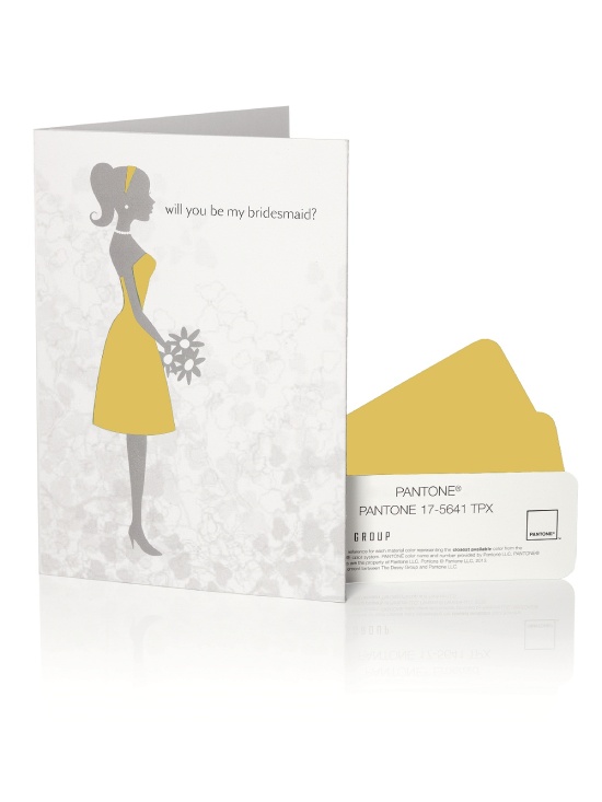 Will you be my Bridesmaid Card- Pantone chiplette- the dessy group- Pantone Wedding Bridesmaid card Color Tool customize