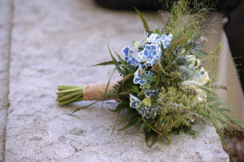 blue wedding bouquet