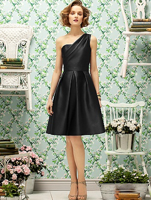 black one shoulder bridesmaid dress