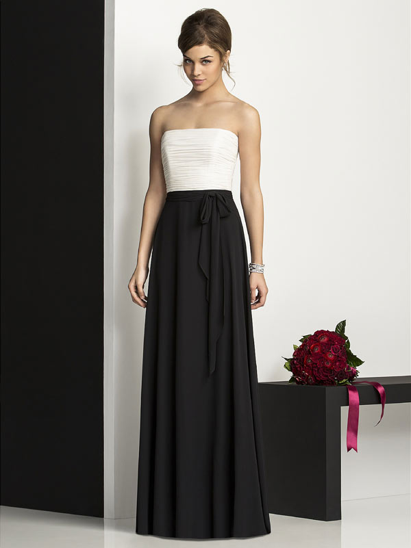 Black & White Bridesmaid Gown with red roses