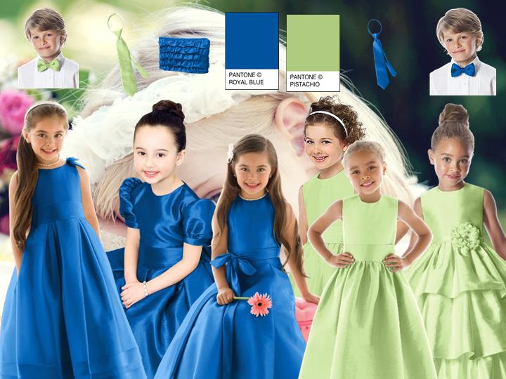The Kids On Your Wedding Day In Royal Blue and Pistachio