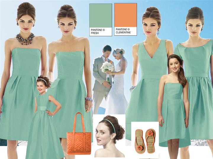 A Summer Beach Wedding with Pantone Fresh and Clementine
