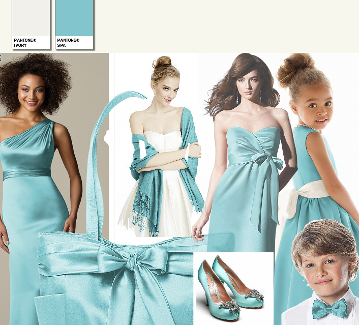 Tiffany blue wedding moodboard by Dessy
