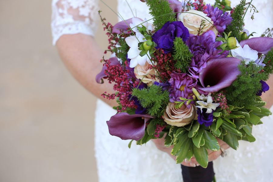 purple wedding bouquet