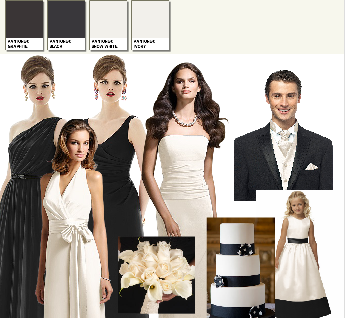 monochrome wedding moodboard