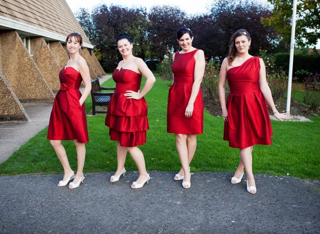 red bridesmaids dresses mismatched