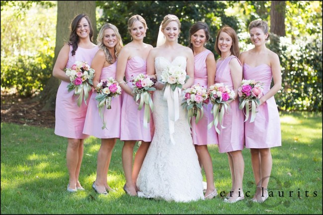 pink bridesmaids dresses