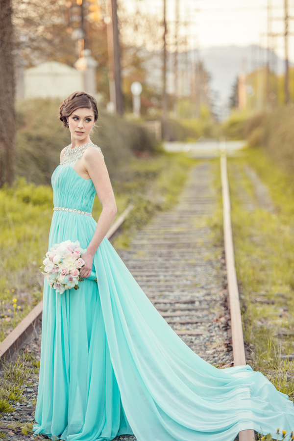 Tiffany blue wedding dress