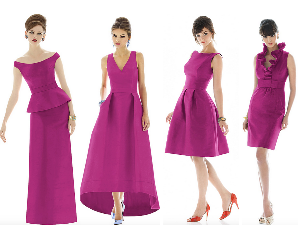 fuchsia pink bridesmaid dresses