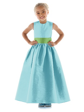 Aquamarine flower girl dress FL 4024 with Appletini sash