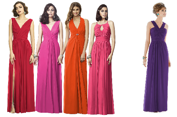 Colourful Dessy Bridesmaids Dresses