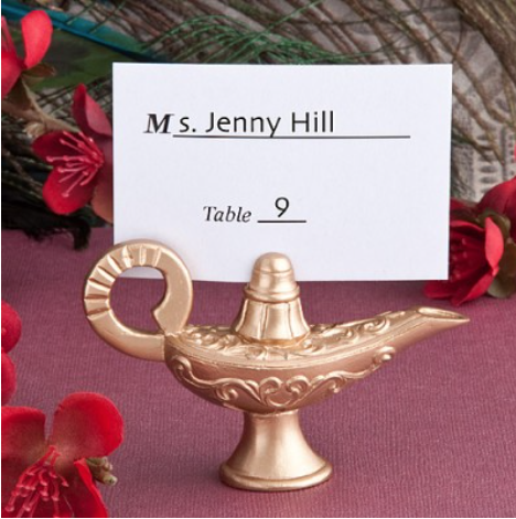 Aladdin's lamp placecard-holders from Weddingmomento.co.uk Arabian Nights Wedding accessories